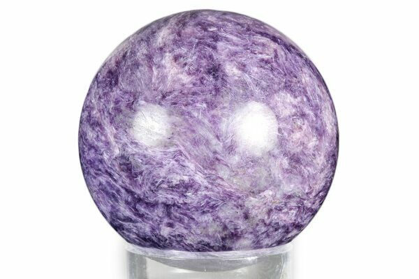 A sphere made from high quality charoite.
